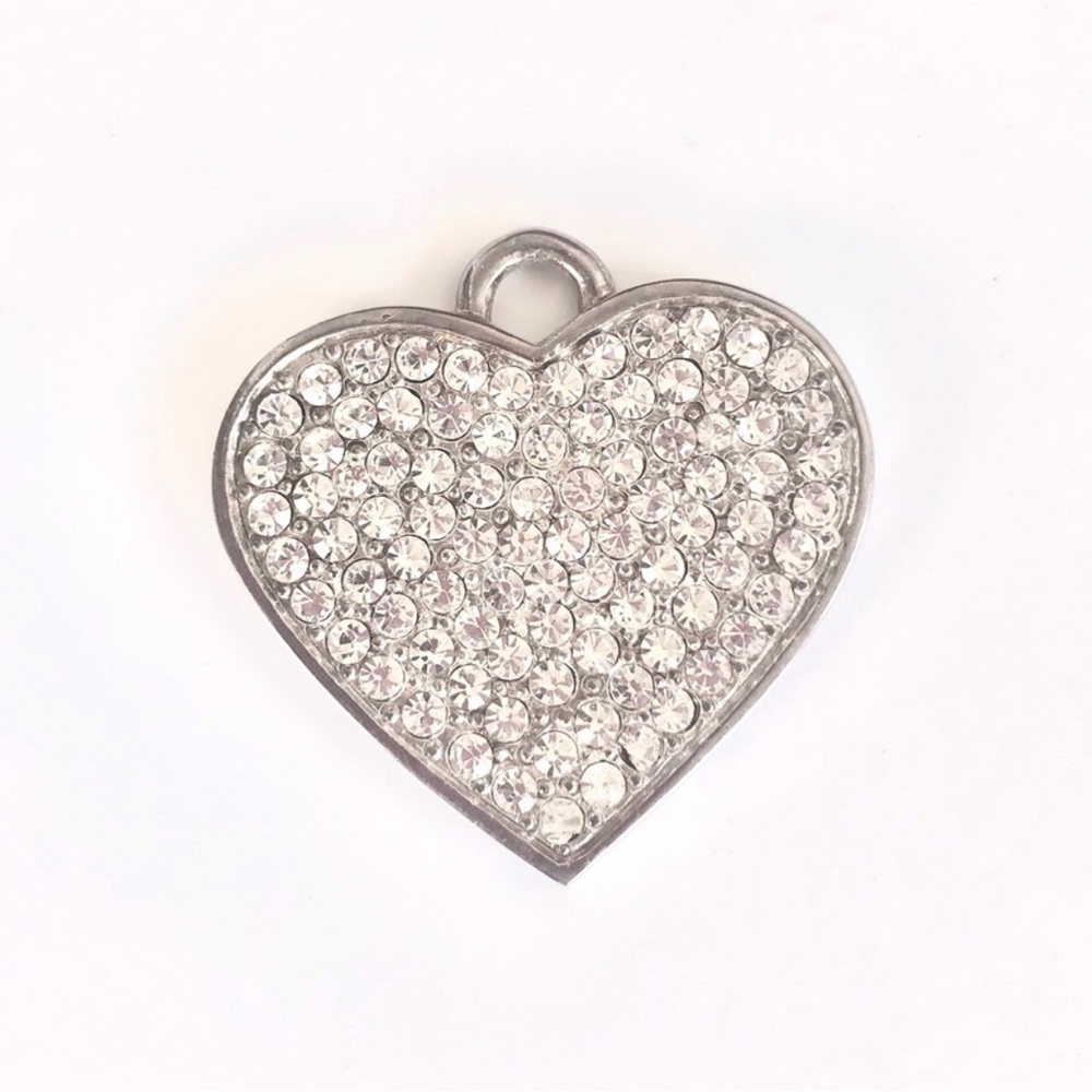 Bebe Crystal Pave Heart Pendant Charm